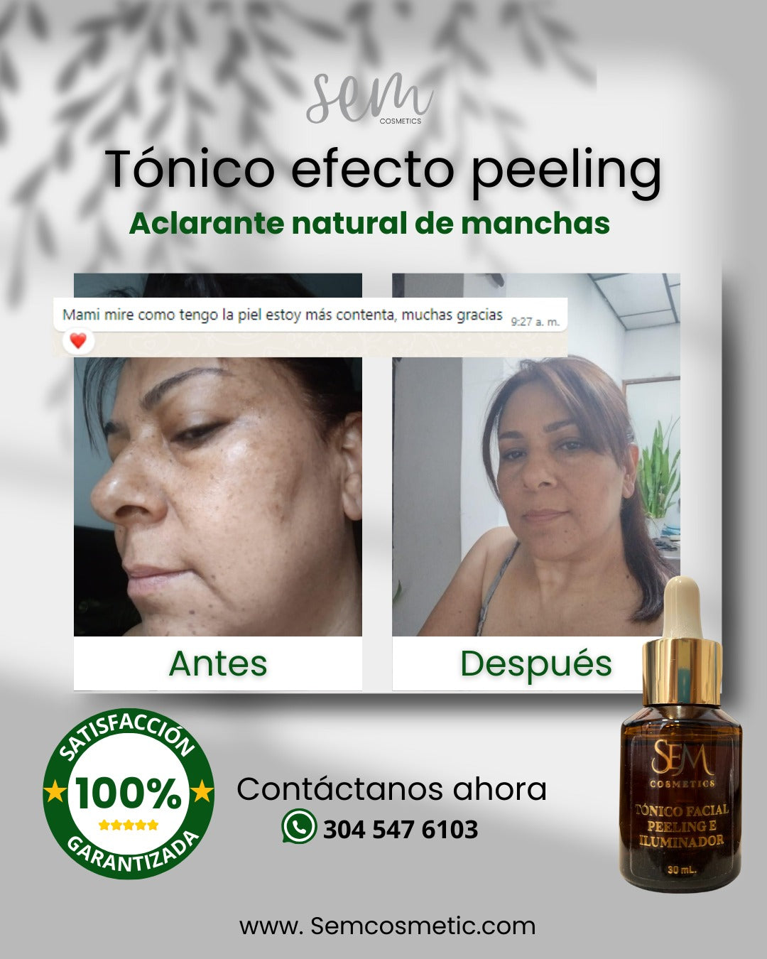 Tónico facial - Sem Cosmetics